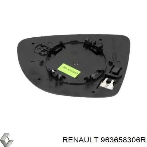 963658306R Renault (RVI) cristal de espejo retrovisor exterior derecho