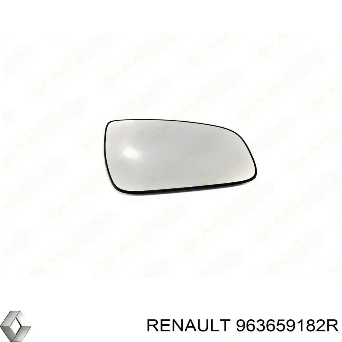 963659182R Renault (RVI) cristal de espejo retrovisor exterior derecho