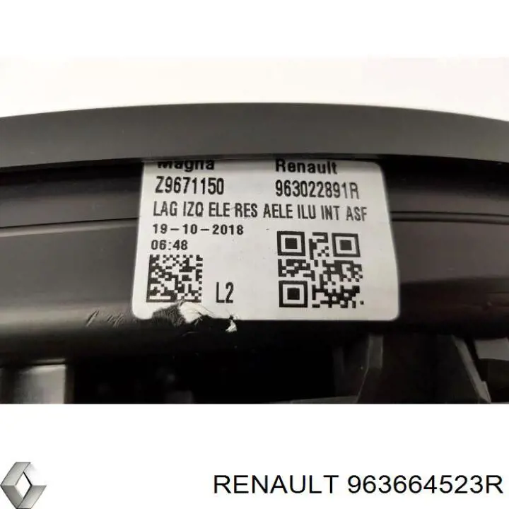Cristal de espejo retrovisor exterior izquierdo 963664523R Renault (RVI)
