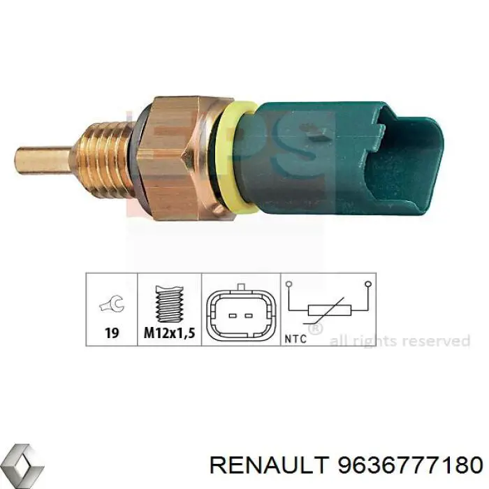 9636777180 Renault (RVI) sensor de temperatura del refrigerante