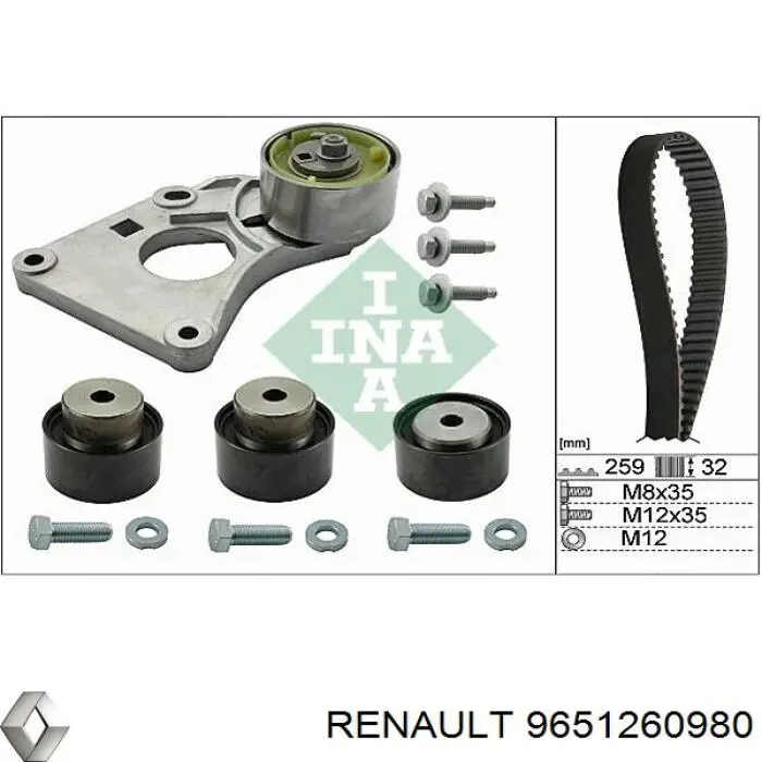 Polea correa distribución Renault (RVI) 9651260980 precio, desde 23,46 EUR