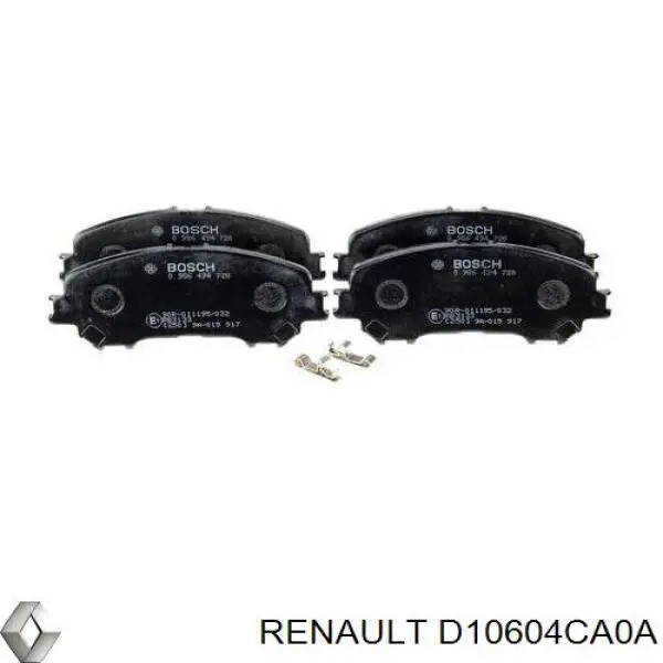 D10604CA0A Renault (RVI) pastillas de freno delanteras