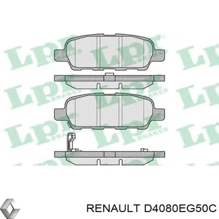 D4080EG50C Renault (RVI) lamina antiruido pastilla de freno trasera