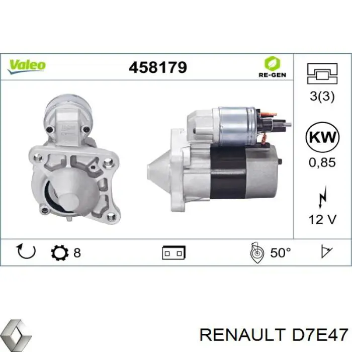 Burro de arranque  Renault (RVI) D7E47 precio, desde 91,16 EUR