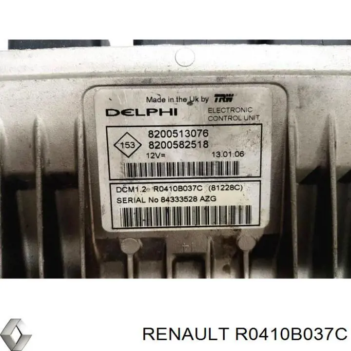 Módulo de control de inyección de combustible (ECU) Renault (RVI) R0410B037C