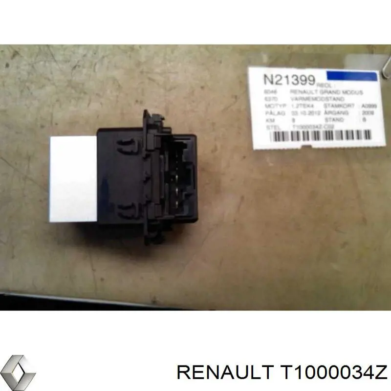 T1000034Z Renault (RVI) resitencia, ventilador habitáculo