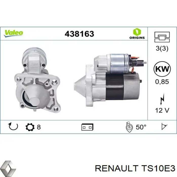 Burro de arranque  Renault (RVI) TS10E3 precio, desde 58,96 EUR