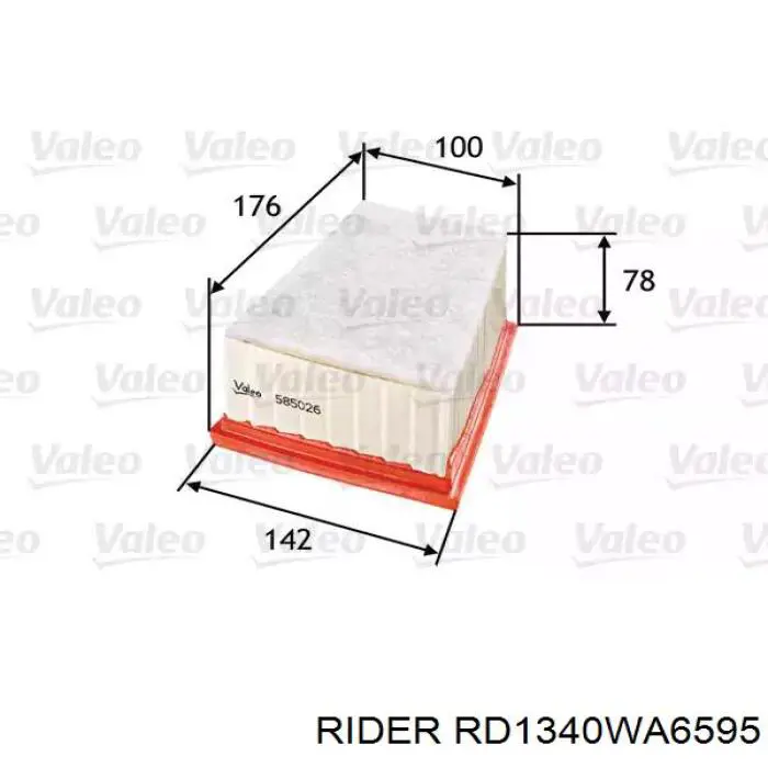 RD.1340WA6595 Rider filtro de aire