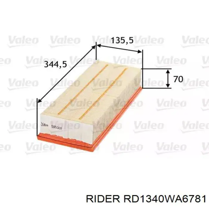 El filtro de aire Rider RD1340WA6781 precio, desde 7,67 EUR