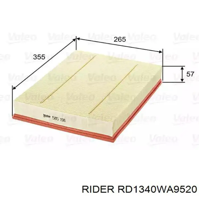 RD1340WA9520 Rider Filtro de aire de motor