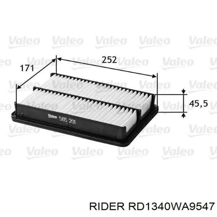 El filtro de aire Rider RD1340WA9547 precio, desde 6,86 EUR