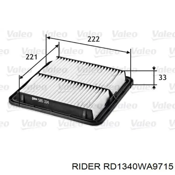 El filtro de aire Rider RD1340WA9715 precio, desde 7,41 EUR