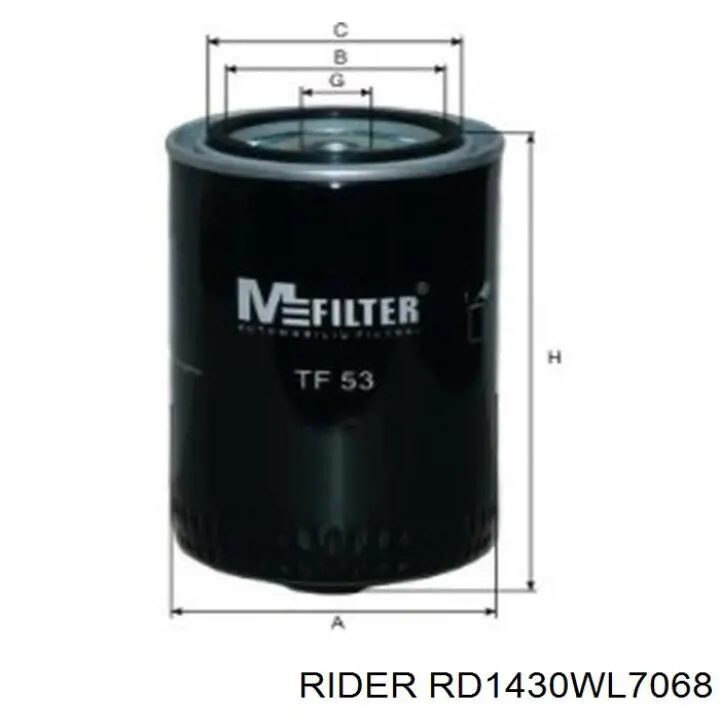 Filtro de aceite RD1430WL7068 Rider