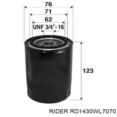 RD1430WL7070 Rider filtro de aceite