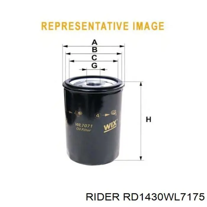 RD1430WL7175 Rider filtro de aceite