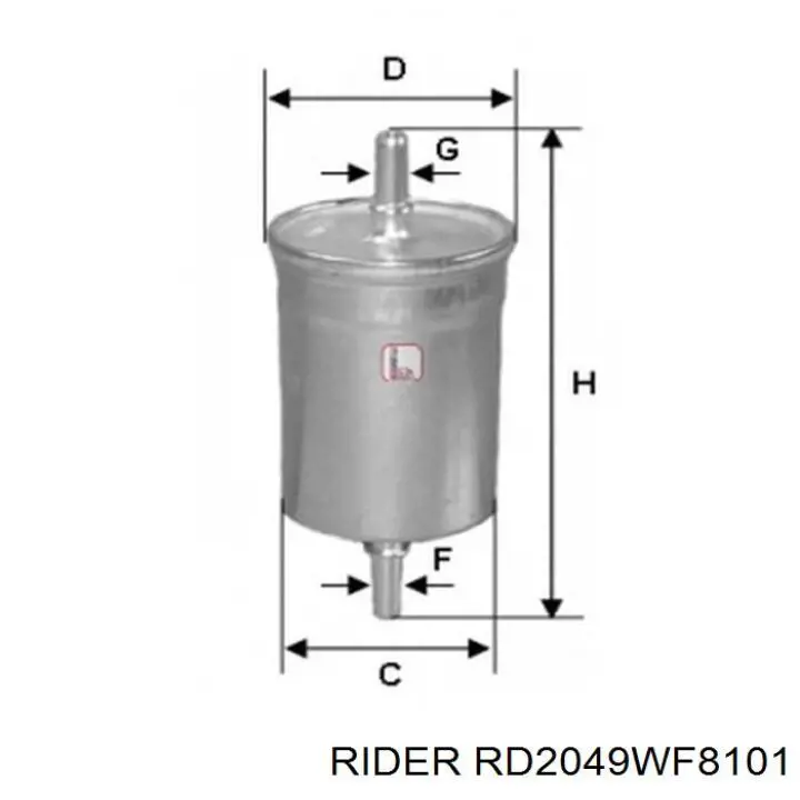 Filtro de combustible RD2049WF8101 Rider