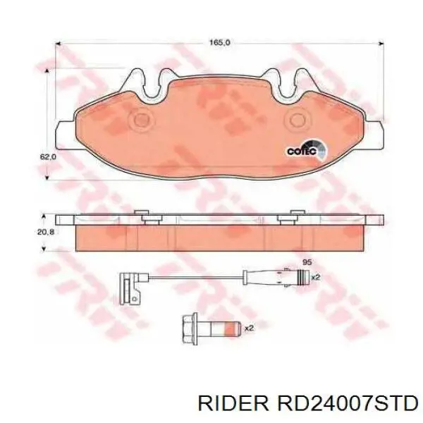 RD.24007STD Rider pastillas de freno delanteras