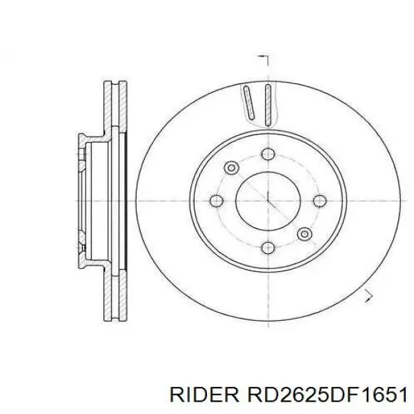 RD2625DF1651 Rider disco de freno trasero