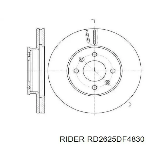 RD2625DF4830 Rider disco de freno trasero