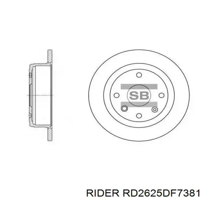Disco de freno trasero Chevrolet Aveo 2 T250, T255