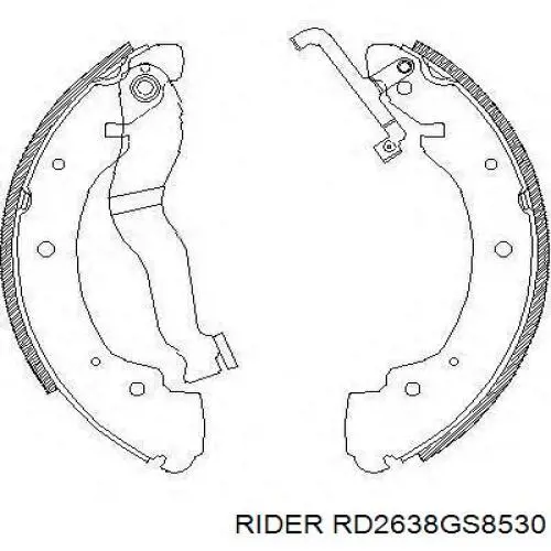 RD2638GS8530 Rider Zapatas de freno de tambor traseras