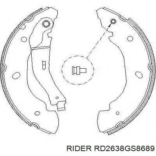 RD2638GS8689 Rider zapatas de frenos de tambor traseras