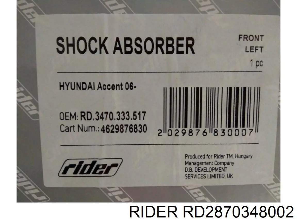 RD2870348002 Rider amortiguador trasero