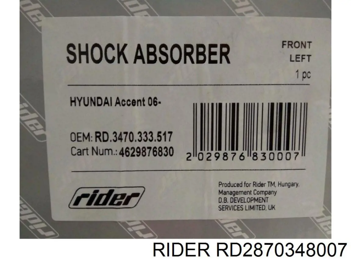 RD2870348007 Rider amortiguador trasero