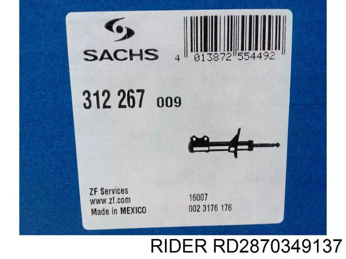 Amortiguador trasero RD2870349137 Rider