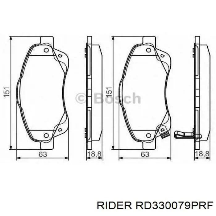 RD.330079PRF Rider pastillas de freno delanteras