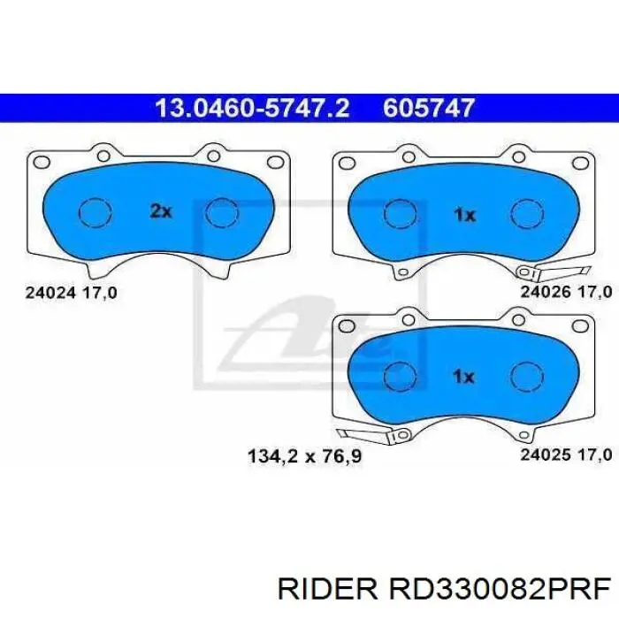 RD.330082PRF Rider pastillas de freno delanteras