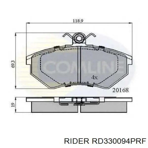 RD.330094PRF Rider pastillas de freno delanteras