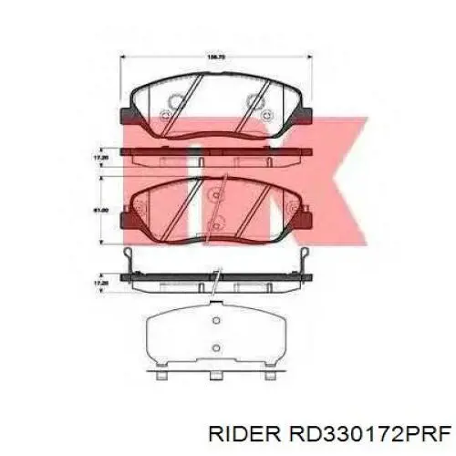 RD330172PRF Rider Pastillas delanteras