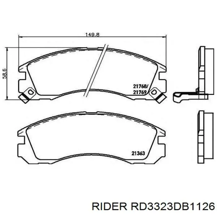 Pastillas de freno delanteras RIDER RD3323DB1126