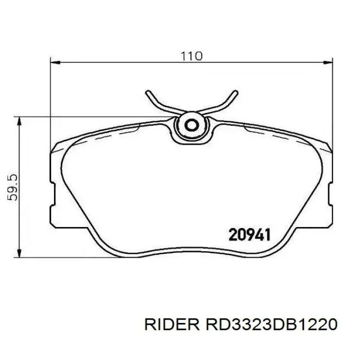 RD3323DB1220 Rider pastillas de freno delanteras