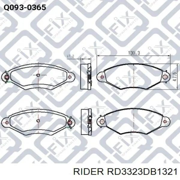 RD3323DB1321 Rider Pastillas delanteras