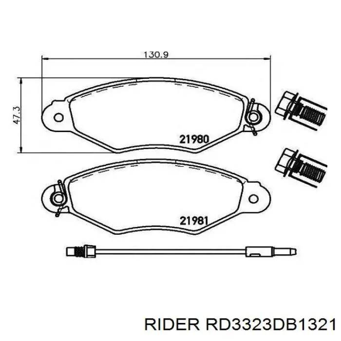 Pastillas freno delanteras Rider RD3323DB1321 precio, desde 21,59 EUR