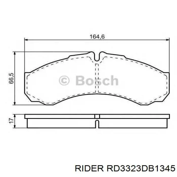 RD.3323.DB1345 Rider pastillas de freno traseras