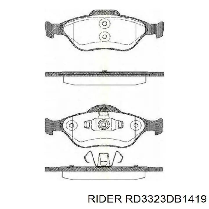 RD3323DB1419 Rider pastillas de freno delanteras