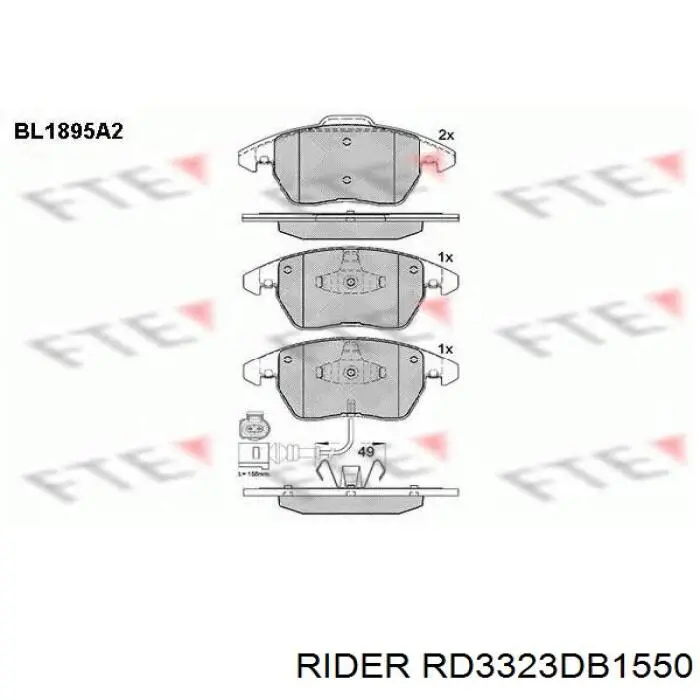 Comprar RD3323DB1550 Rider Pastillas delanteras de freno