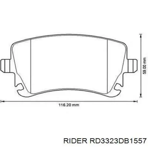 Pastillas de freno traseras RD3323DB1557 Rider