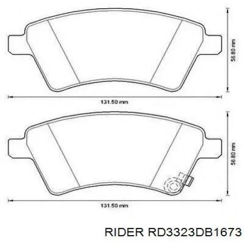 RD.3323.DB1673 Rider pastillas de freno delanteras