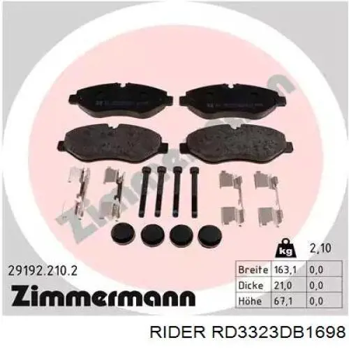 Pastillas freno delanteras Rider RD3323DB1698 precio, desde 26,85 EUR