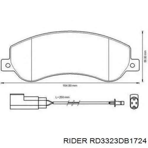 RD3323DB1724 Rider pastillas de freno delanteras