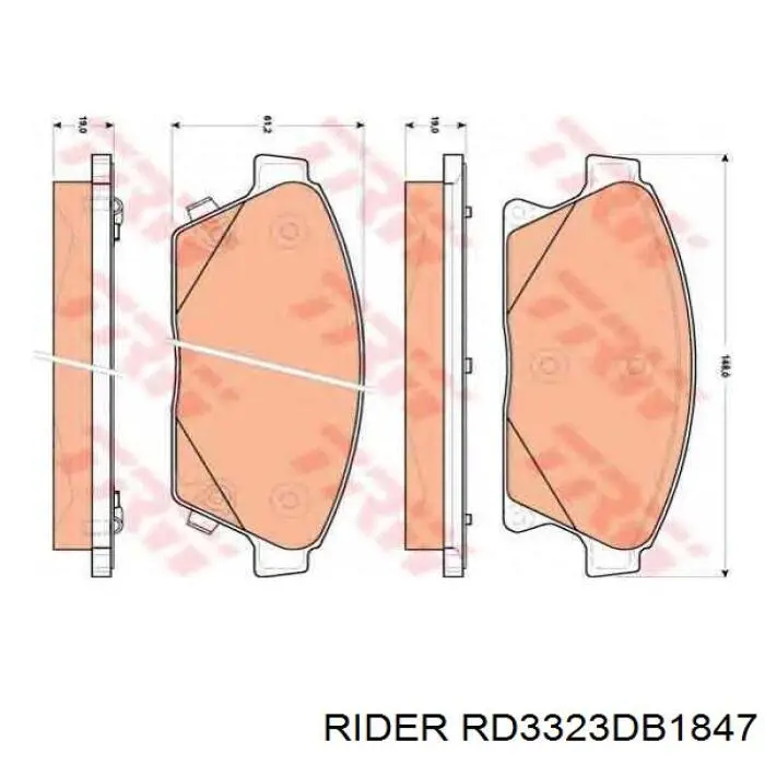 RD3323DB1847 Rider Pastillas delanteras