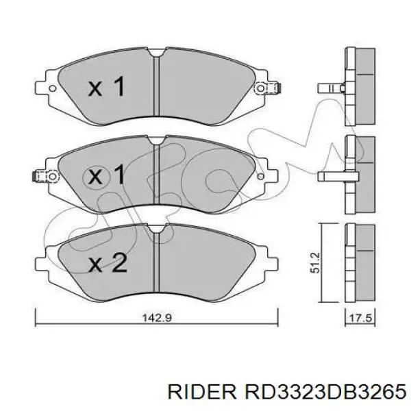 Comprar RD3323DB3265 Rider Pastillas delanteras de freno