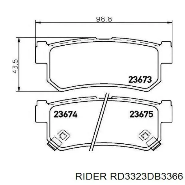 Pastillas traseras de freno Rider RD3323DB3366 precio, desde 18,66 EUR