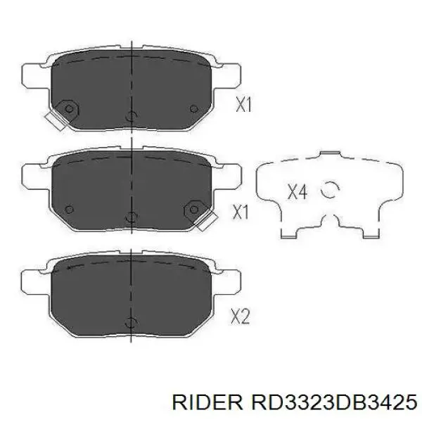 Comprar RD3323DB3425 Rider Pastillas delanteras de freno