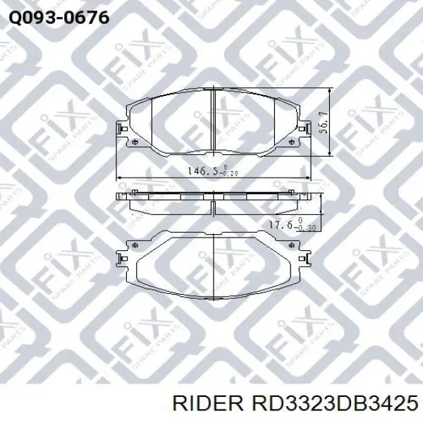 Pastillas de freno delanteras RIDER RD3323DB3425