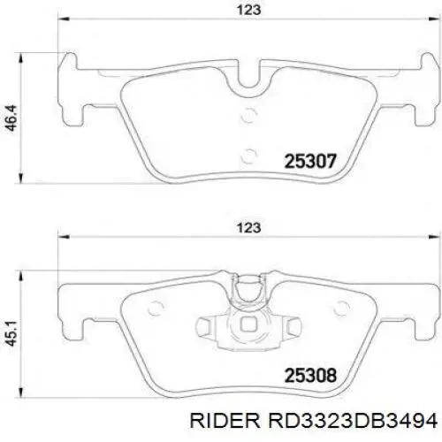 Pastillas traseras de freno Rider RD3323DB3494 precio, desde 18,36 EUR